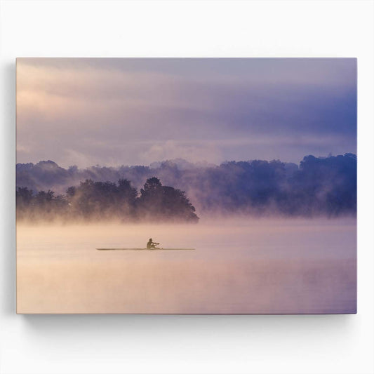 Foggy Dawn Kayaking at Marsh Creek Wall Art by Luxuriance Designs. Made in USA.