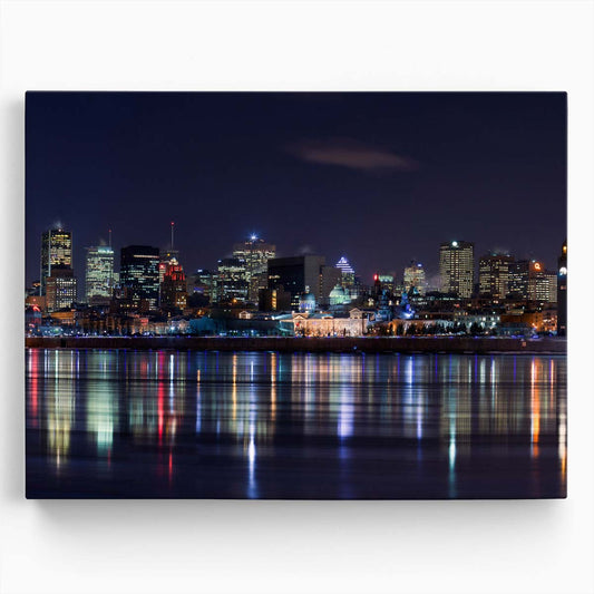 Montreal Skyline & Full Moon Reflection Wall Art by Luxuriance Designs. Made in USA.