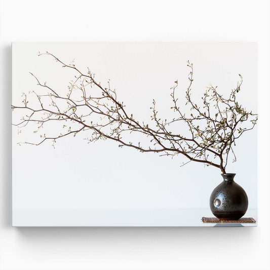 Minimalist Spring Vase & Twig Branch Wall Art by Luxuriance Designs. Made in USA.