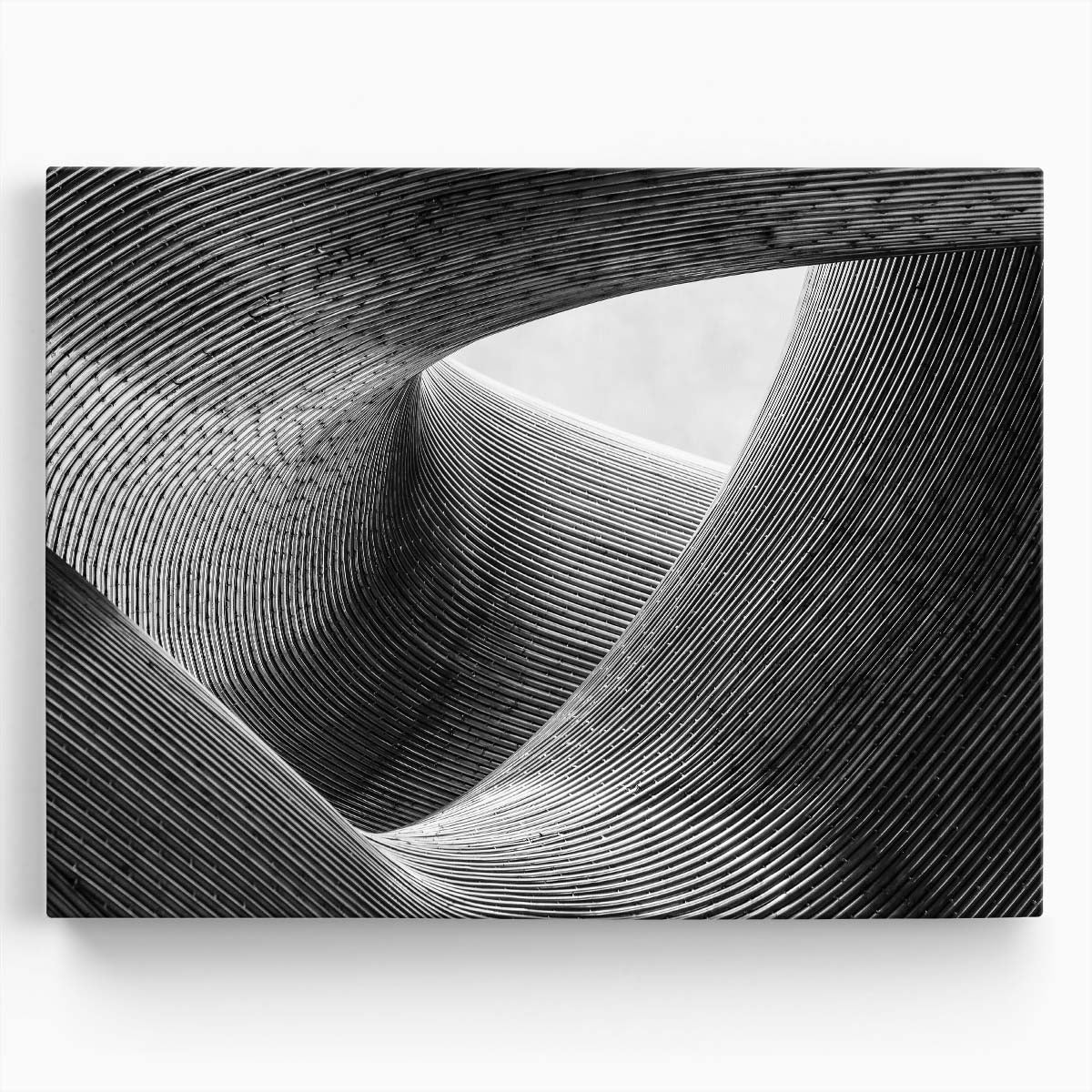 Monochrome Metal Curves Abstract Sculpture Wall Art by Luxuriance Designs. Made in USA.