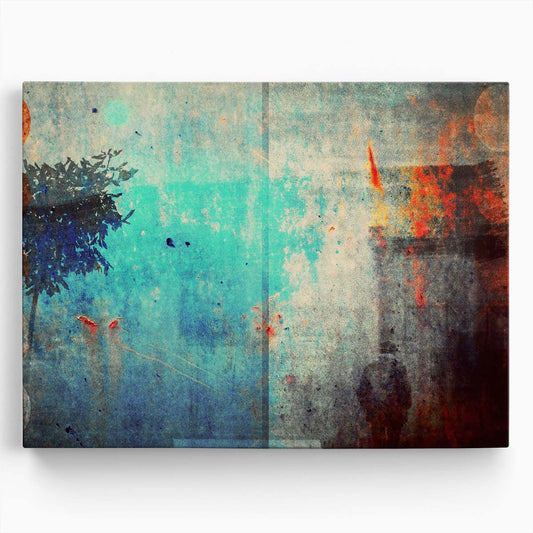 Emotive Blue Grunge Montage with Shadows Wall Art by Luxuriance Designs. Made in USA.