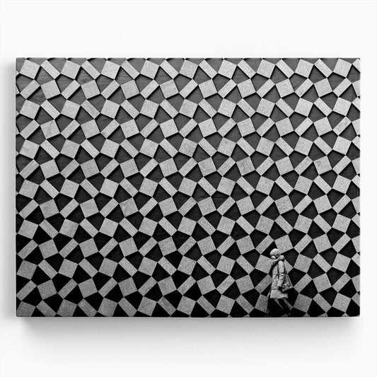 Monochrome Urban Geometry Japanese Street Wall Art by Luxuriance Designs. Made in USA.
