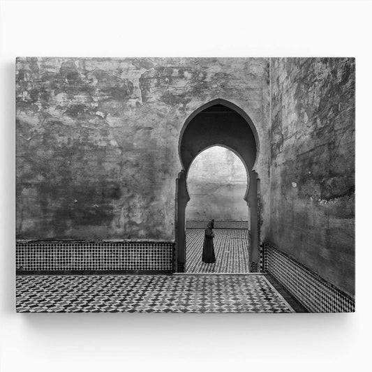 Moroccan Historic Arches & Tiles Monochrome Wall Art by Luxuriance Designs. Made in USA.