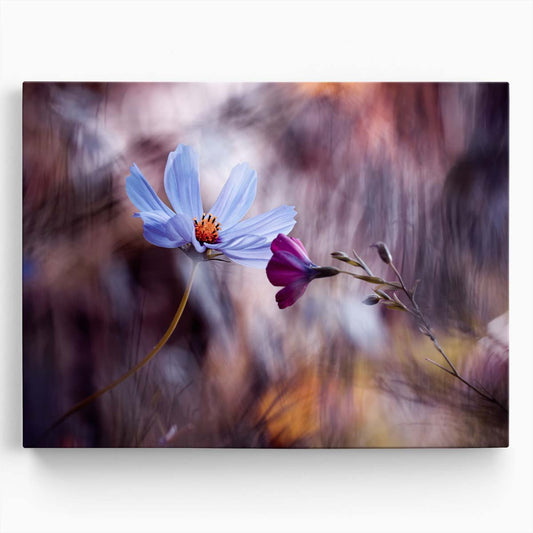 Romantic Cosmos Duo in Love Macro Wall Art by Luxuriance Designs. Made in USA.
