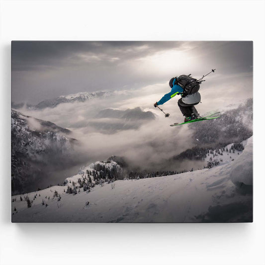 Alpine Skiing Adventure Winter Landscape & Extreme Sports Wall Art by Luxuriance Designs. Made in USA.