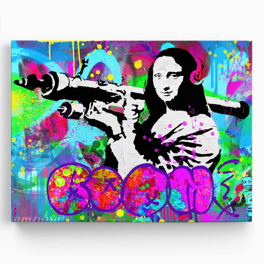 Banksy Mona Lisa Rocket Launcher Graffiti Wall Art by Luxuriance Designs. Made in USA.