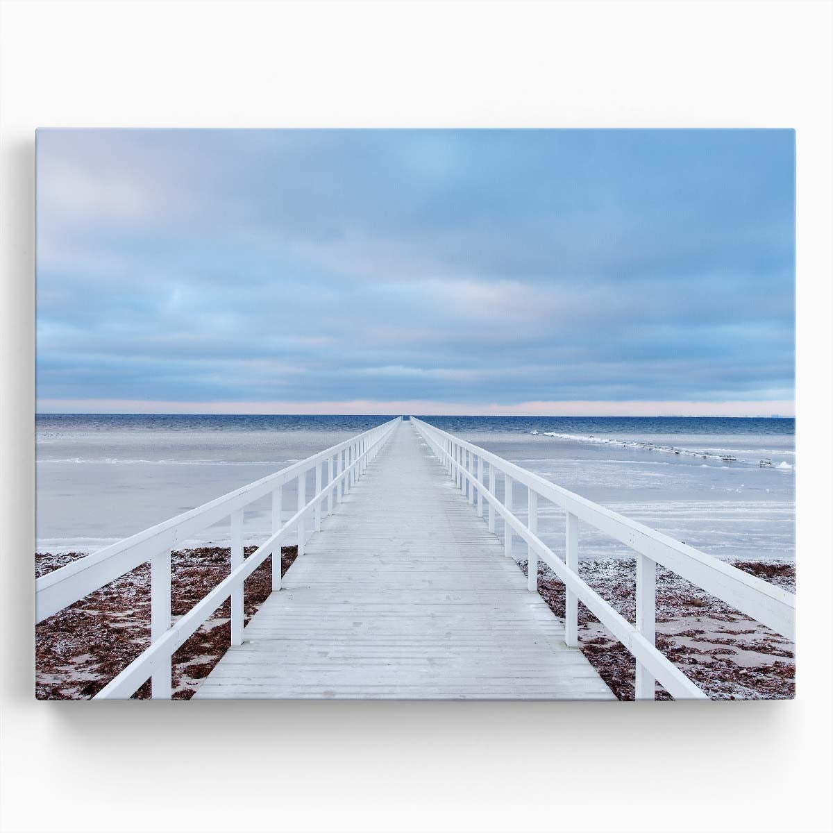 Malmo Pier Seascape Coastal Bridge Wall Art by Luxuriance Designs. Made in USA.