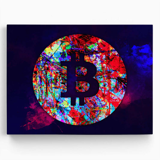 Bitcoin Watercolor Wall Art by Luxuriance Designs. Made in USA.
