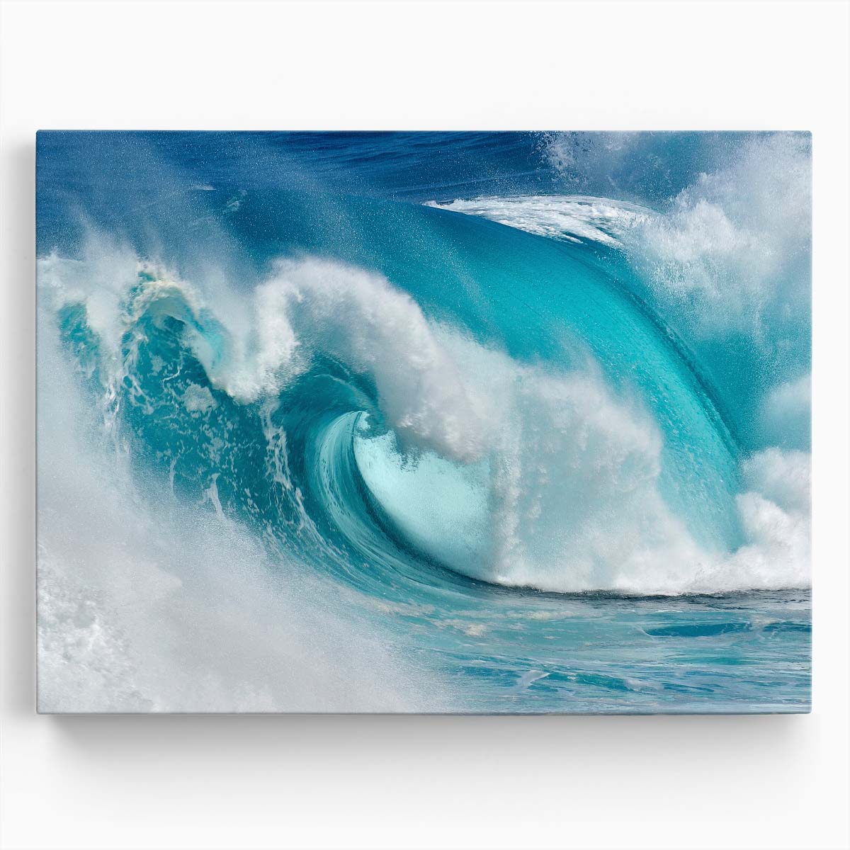 Turquoise Ocean Wave Splash Seascape Photography Wall Art by Luxuriance Designs. Made in USA.