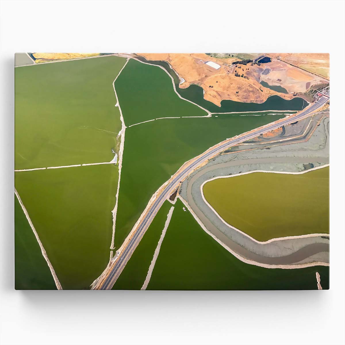 California Countryside Aerial Roadway Landscape Wall Art by Luxuriance Designs. Made in USA.