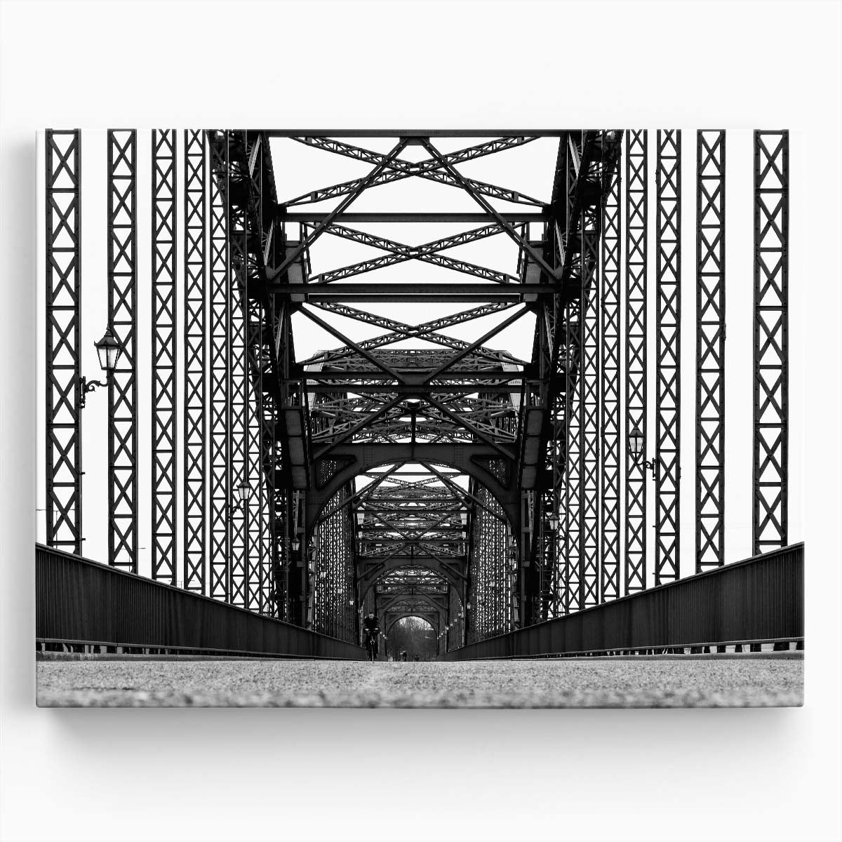 Hamburg Bridge Steel Contrast Black and White Wall Art by Luxuriance Designs. Made in USA.