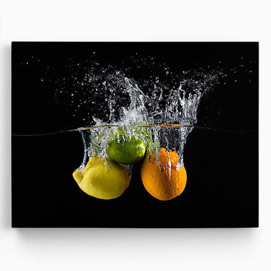 Vibrant Citrus Splash Colorful Kitchen Wall Art by Luxuriance Designs. Made in USA.