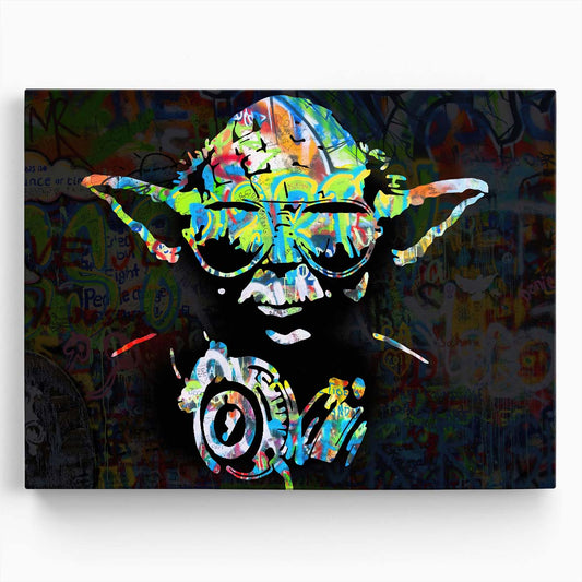 DJ Yoda Star Wars Graffiti Wall Art by Luxuriance Designs. Made in USA.