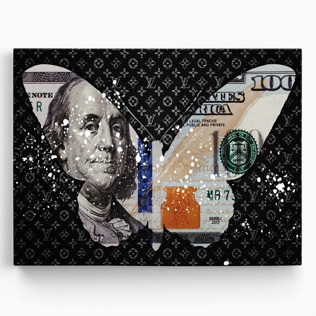 Dollars Louis Vuitton Skin Wall Art by Luxuriance Designs. Made in USA.
