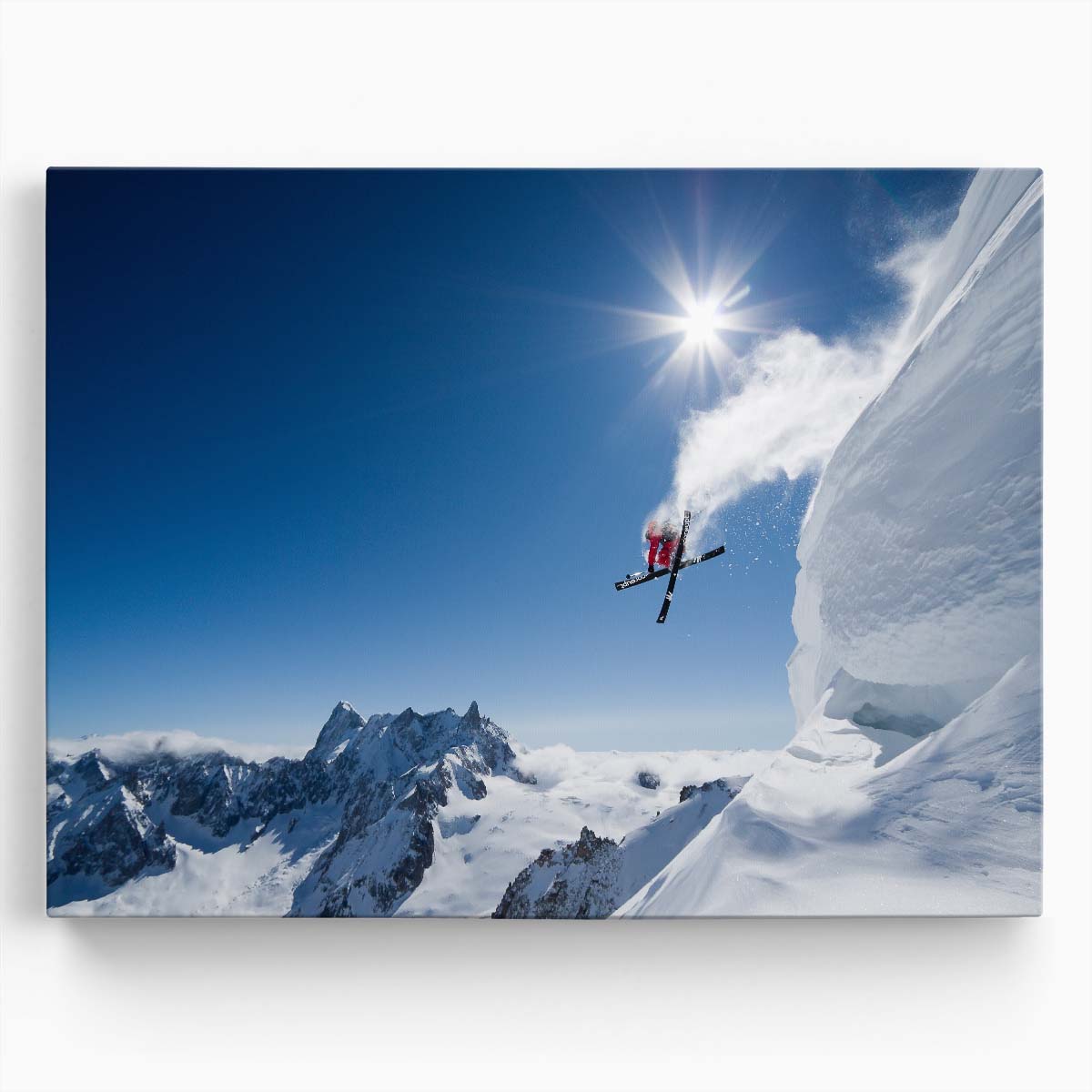 Extreme Ski Jump in Snowy Alps - Tristan Shu Wall Art by Luxuriance Designs. Made in USA.