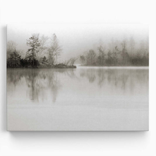 Serene Austrian Lake & Forest Mist Wall Art by Luxuriance Designs. Made in USA.