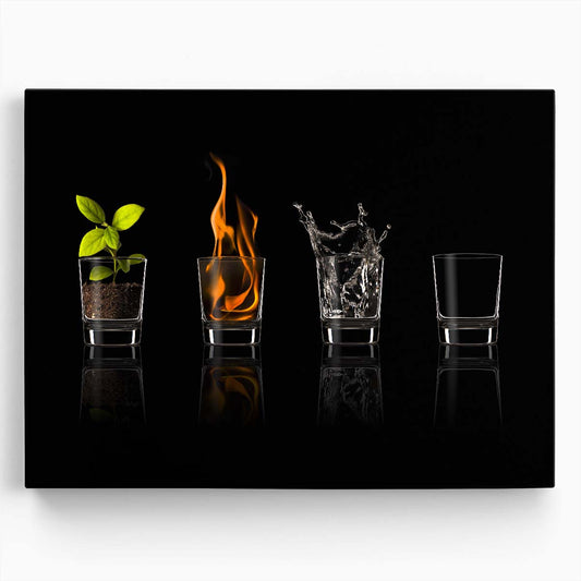 Four Elements Creative Photography Earth, Fire, Water, Air Wall Art by Luxuriance Designs. Made in USA.