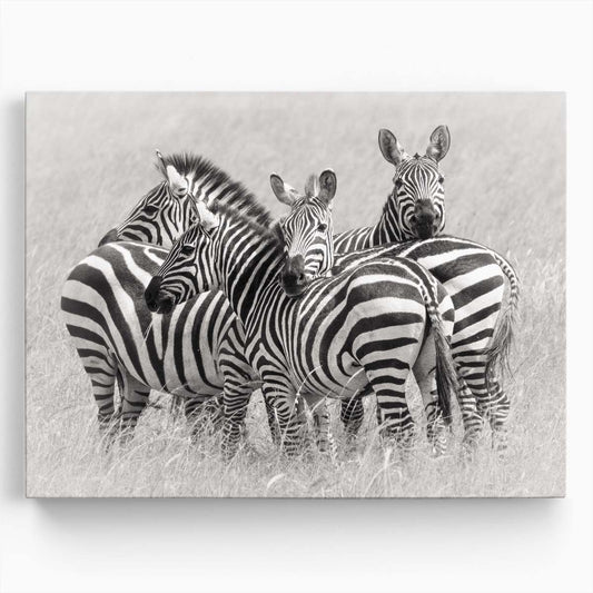 Embracing Zebras Family Love Safari Monochrome Wall Art by Luxuriance Designs. Made in USA.