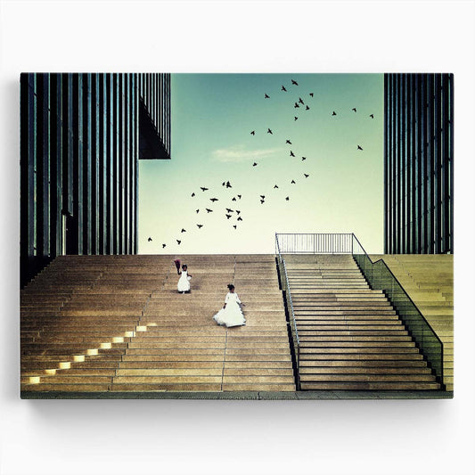 Parisian Staircase Freedom Urban Childhood Wall Art by Luxuriance Designs. Made in USA.