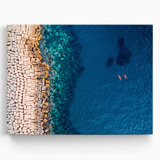 Aerial Coastal Seascape Duo Drone Captured Wall Art by Luxuriance Designs. Made in USA.