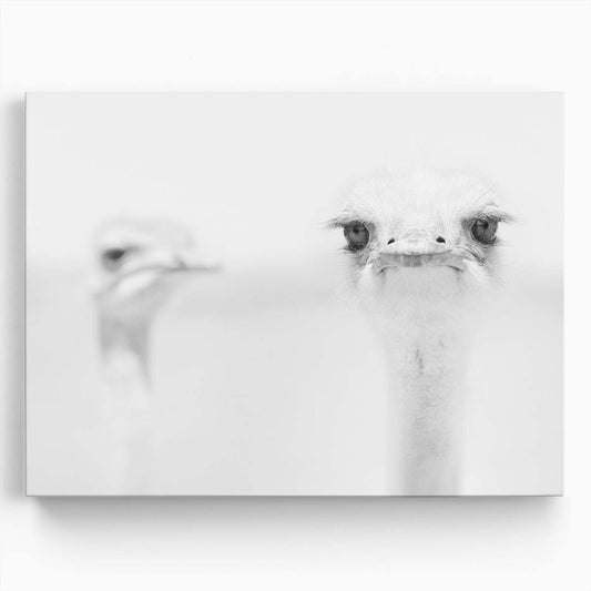 Minimalist Monochrome Ostrich Wildlife Wall Art by Luxuriance Designs. Made in USA.