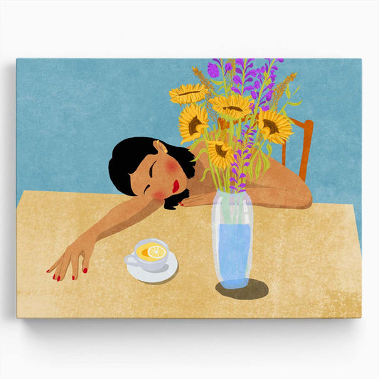 Sunflower Daydream Relaxing Figurative Wall Art by Luxuriance Designs. Made in USA.