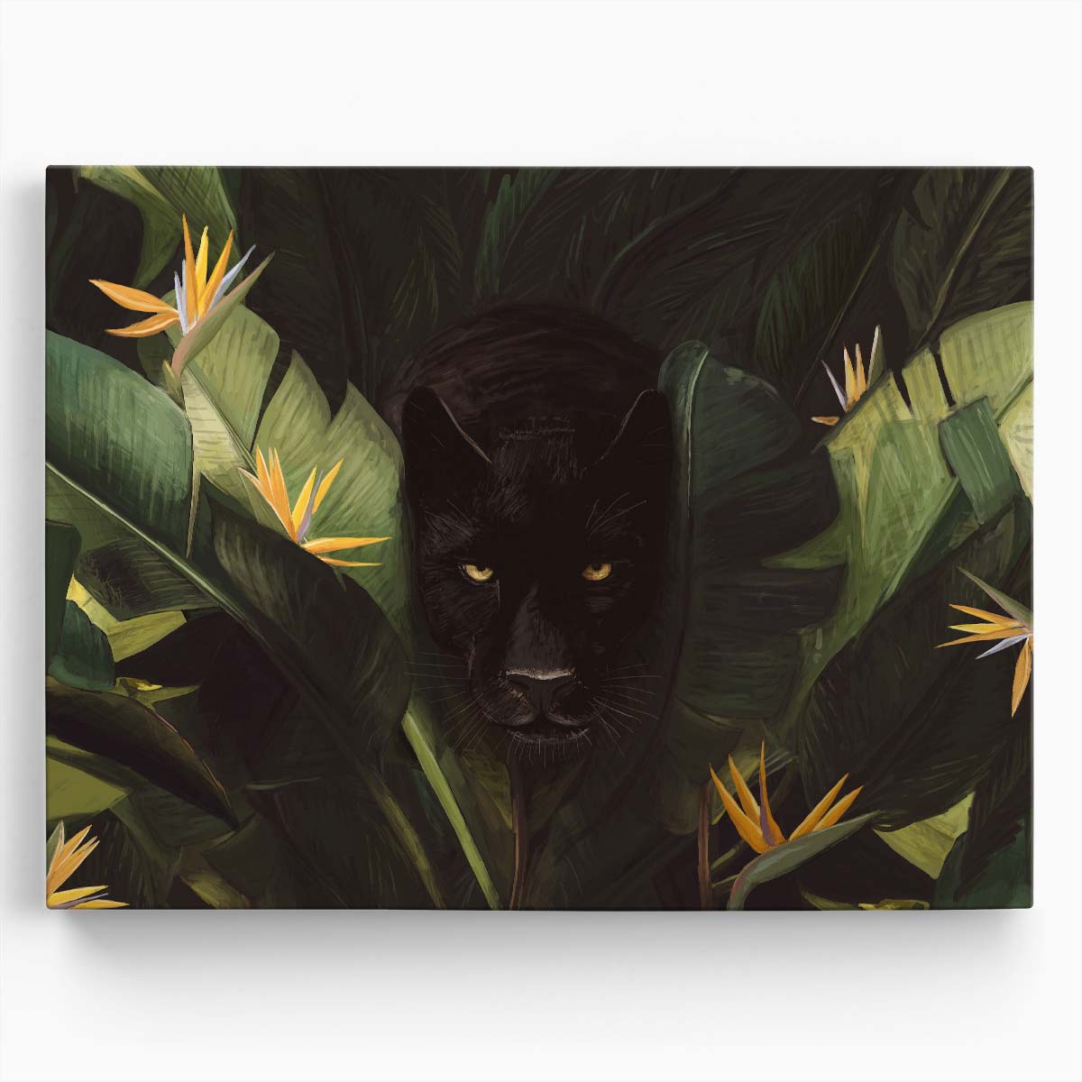 Black Panther Close-Up Painting by Florent Bodart Wall Art by Luxuriance Designs. Made in USA.