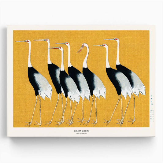Ogata Korin's Vintage Japanese Red Crown Crane Print Wall Art by Luxuriance Designs. Made in USA.