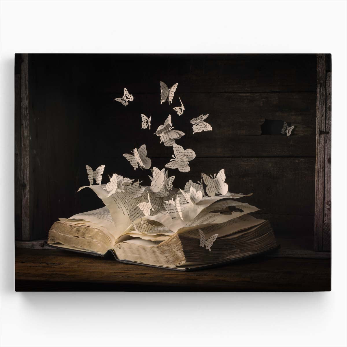 Surreal Butterfly Fantasy Origami Flight Photography Wall Art by Luxuriance Designs. Made in USA.