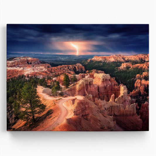 Dramatic Bryce Canyon Lightning Storm Photography Wall Art by Luxuriance Designs. Made in USA.