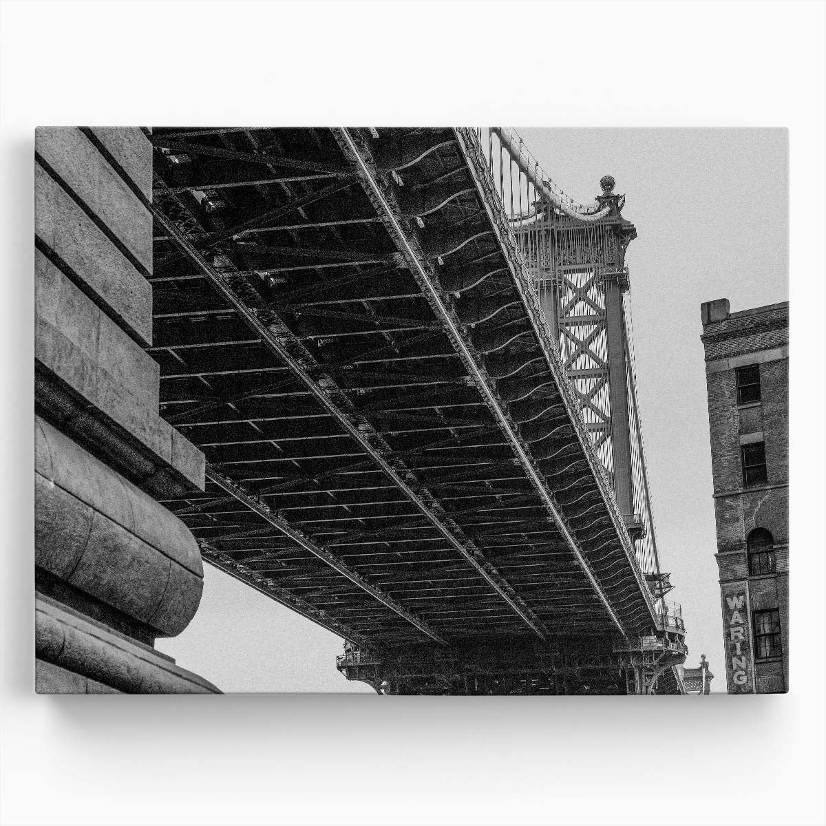 Iconic Manhattan Bridge NYC Monochrome Wall Art by Luxuriance Designs. Made in USA.