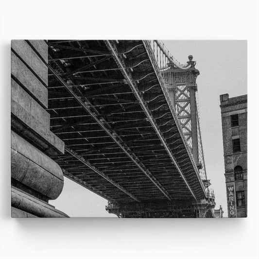 Iconic Manhattan Bridge NYC Monochrome Wall Art by Luxuriance Designs. Made in USA.