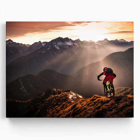 Slovenia Mountain Biking Sunset Adventure Photography Wall Art by Luxuriance Designs. Made in USA.