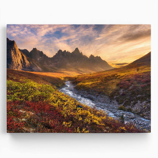 Autumn Ogilvie Mountain Sunset - Colorful Yukon Landscape Wall Art by Luxuriance Designs. Made in USA.
