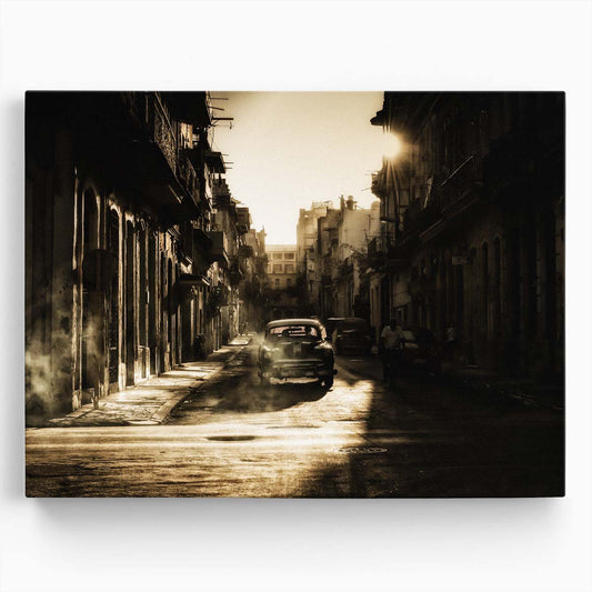 Sunrise Havana Vintage Cars & Bicycles Wall Art by Luxuriance Designs. Made in USA.