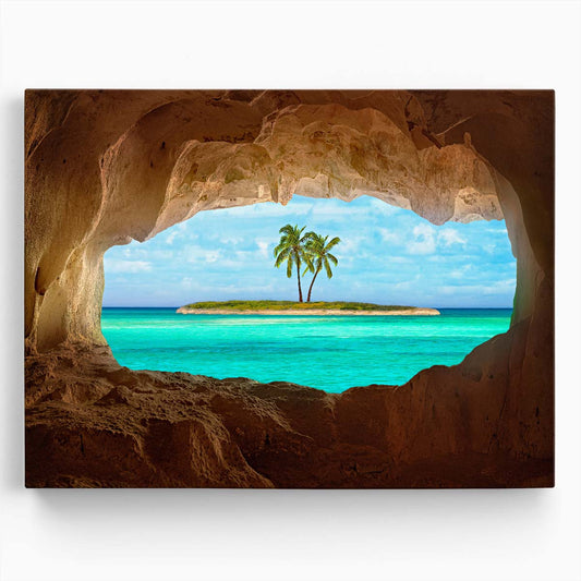Exotic Tropical Beach & Cave Paradise Landscape Photography Wall Art by Luxuriance Designs. Made in USA.