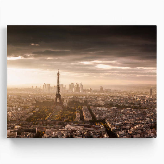Paris Eiffel Tower Sunset Iconic Cityscape Photography Wall Art by Luxuriance Designs. Made in USA.