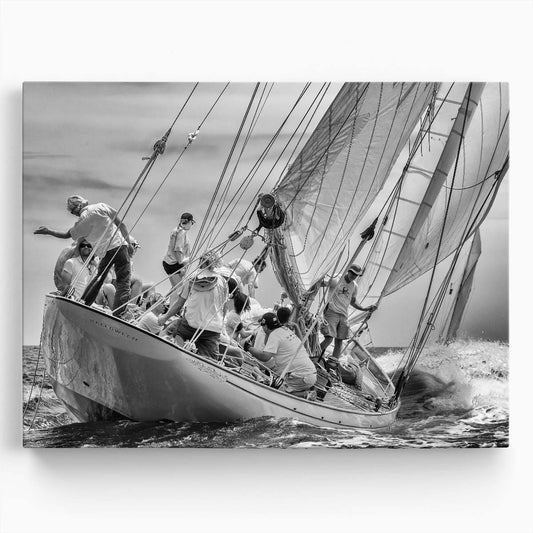 Antibes Maritime Race Monochrome Sailing Photography Wall Art by Luxuriance Designs. Made in USA.