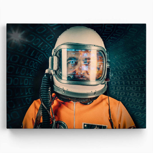 NASA Astronaut Universe Cosmos Orange Portrait Wall Art by Luxuriance Designs. Made in USA.