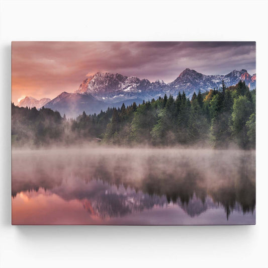 Golden Sunrise Reflections at Geroldsee, Alpine Landscape Wall Art by Luxuriance Designs. Made in USA.