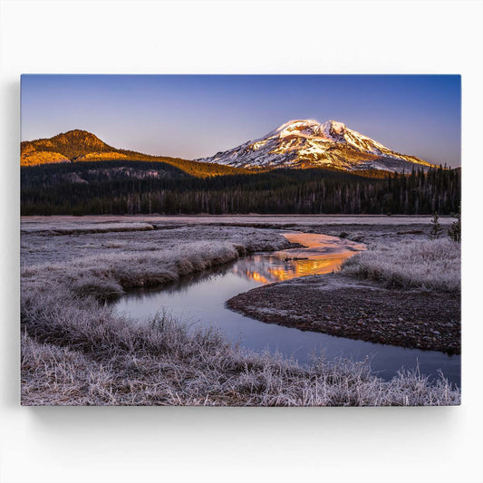 Frosty Dawn at Sparks Lake Oregon Wall Art by Luxuriance Designs. Made in USA.