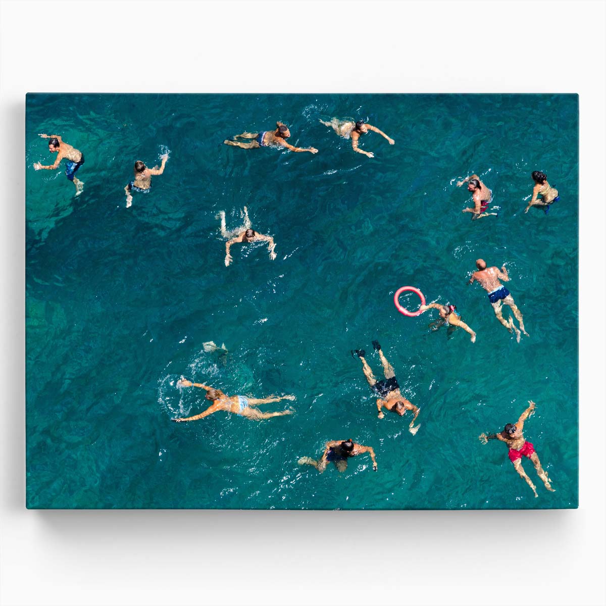Summer Bliss Aerial Ocean Swim in Puglia, Italy Wall Art by Luxuriance Designs. Made in USA.