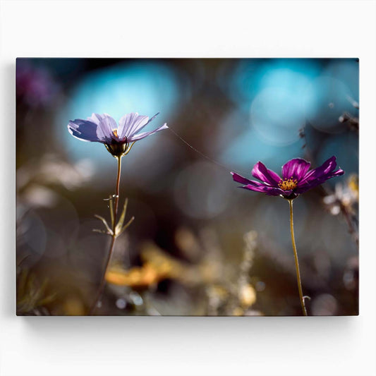 Romantic Purple Cosmos Duo Macro Floral Wall Art by Luxuriance Designs. Made in USA.