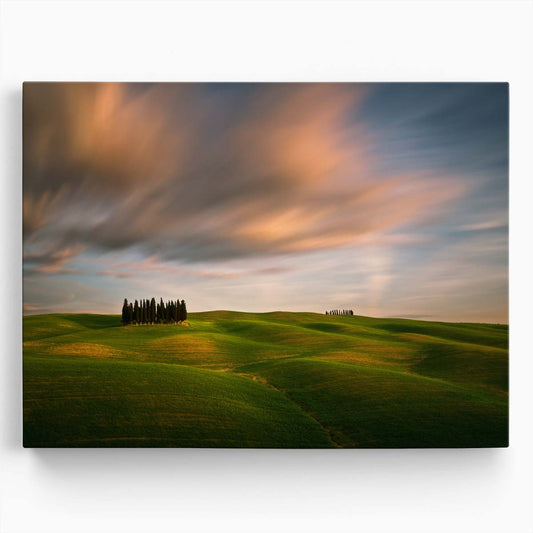Iconic Tuscany Cypress Hills Sunset Wall Art by Luxuriance Designs. Made in USA.