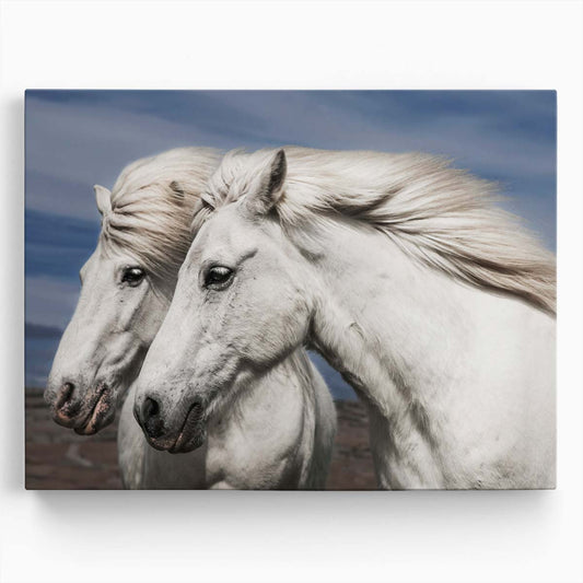 Icelandic White Horses in Love Equestrian Wall Art by Luxuriance Designs. Made in USA.