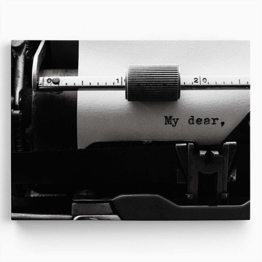 Romantic Love Letter Vintage Typewriter Photography Wall Art by Luxuriance Designs. Made in USA.