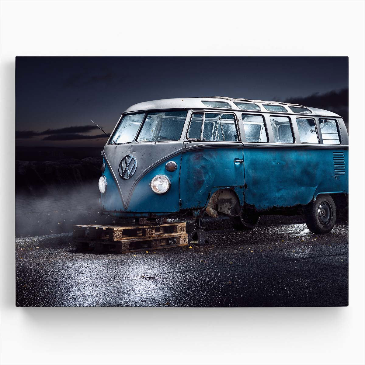 Vintage Volkswagen Bus Abandoned Classic in Kuopio Wall Art by Luxuriance Designs. Made in USA.