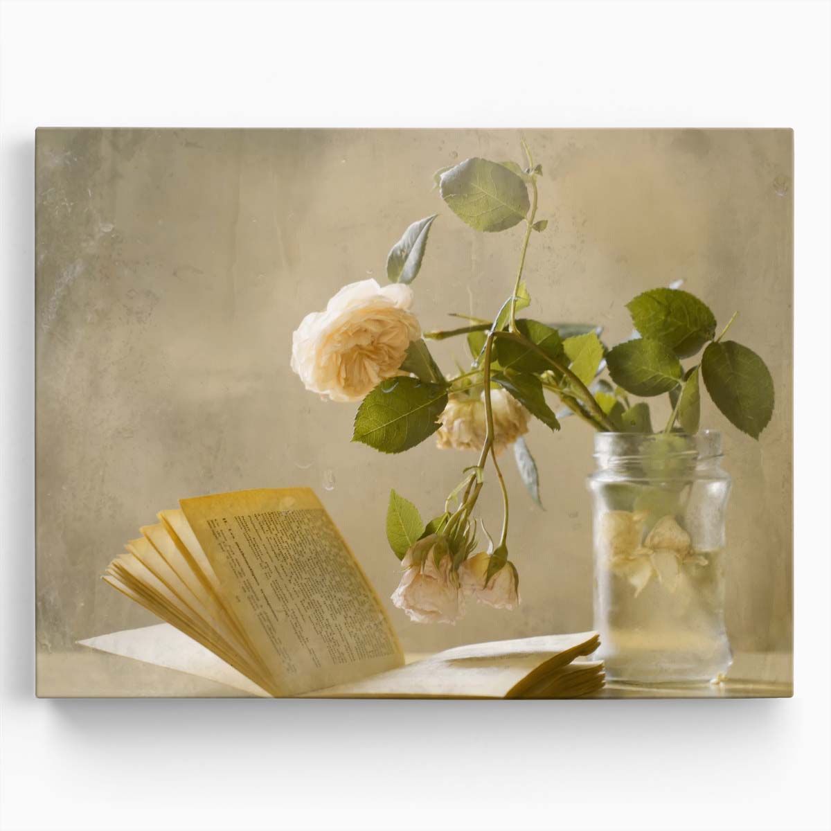 Vintage Floral & Book Still Life Wall Art by Luxuriance Designs. Made in USA.