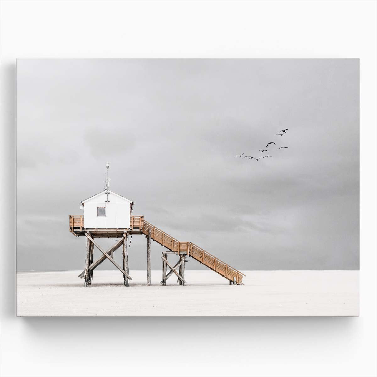 White Sand Beach & Lifeguard Tower Photo Wall Art by Luxuriance Designs. Made in USA.