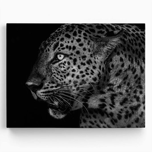 Black & White Leopard Profile Portrait Wall Art by Luxuriance Designs. Made in USA.